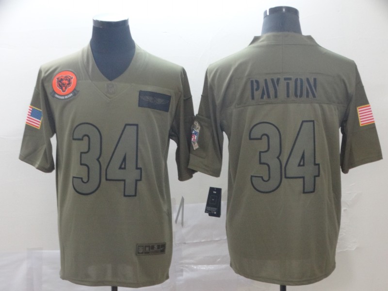 Men's Chicago Bears Walter Payton #34 Brown Jersey